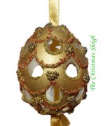 TEMPORARILY OUT OF STOCK - Peter Priess of Salzburg Hand Painted Egg CHRISTMAS - GOLD